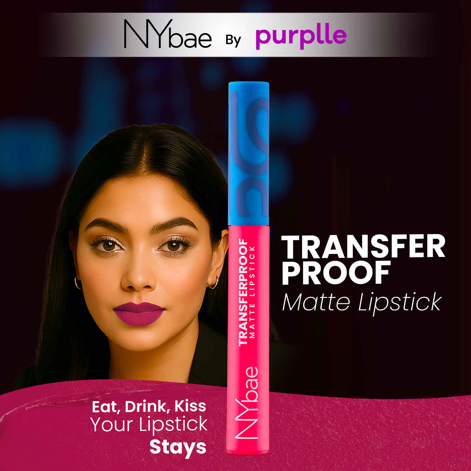 Buy NY Bae Transfer-proof Matte Crayon Lipstick – Sangria 03 - 2 gm Creamy & Moisturizing | Vitamin E | Feather Light Texture | 12 shades for all Indian skin tones | Smudge Proof | Retractable, Easy to Use | Smooth Application | 8 hrs+ Long Lasting - Purplle