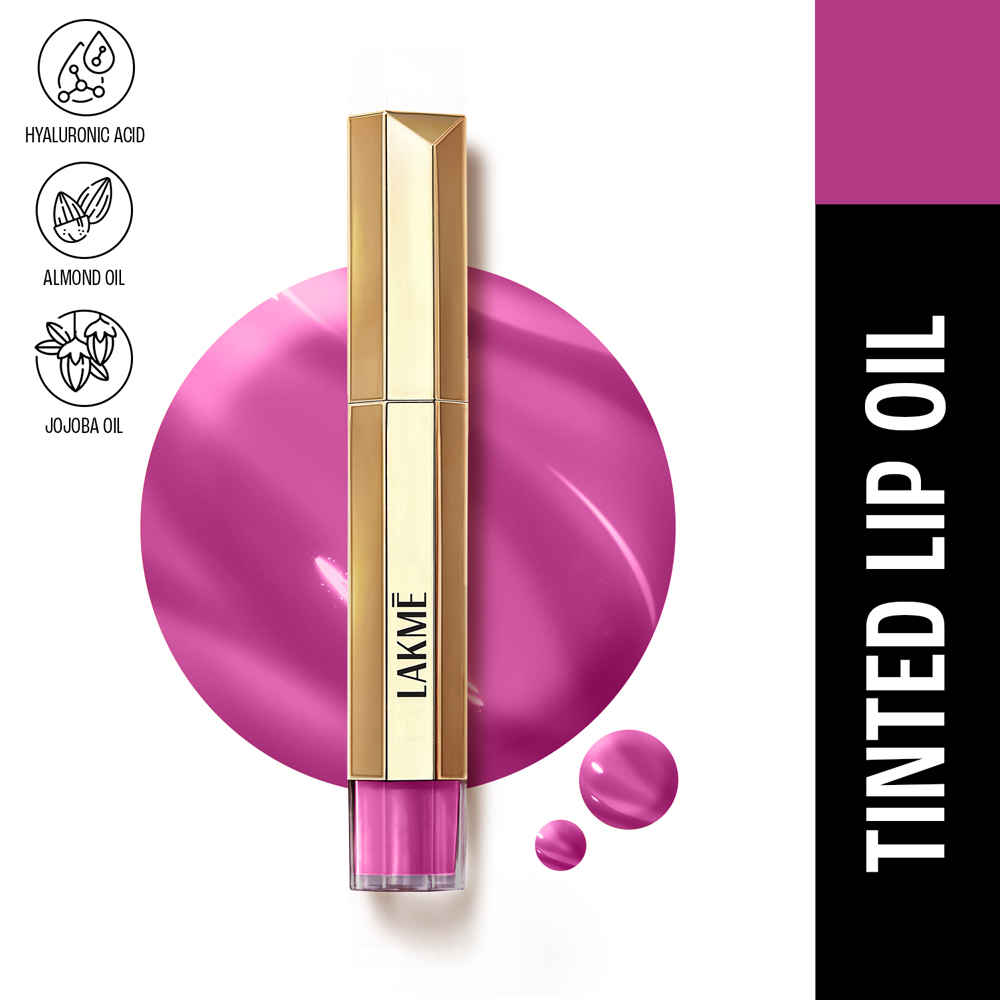 Buy Lakme 9to5 Overtime Shine Tinted Lip Oil With Vitamin E, Shea Butter and Hyaluronic Acid, For Hydrated and Glossy Lips - Violet Vixen - 5.3 ml - Purplle