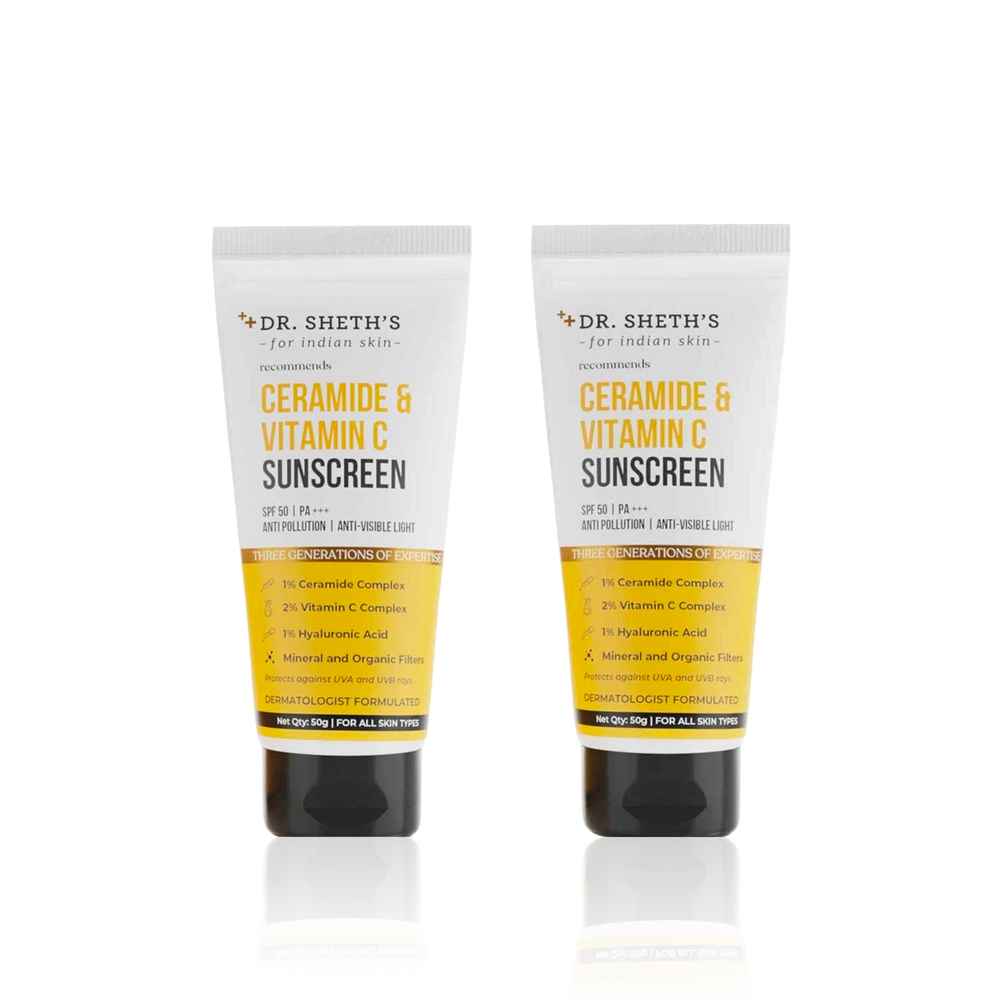 Buy Dr. Sheth’s Ceramide & Vitamin C Sunscreen-50g*2 - Purplle