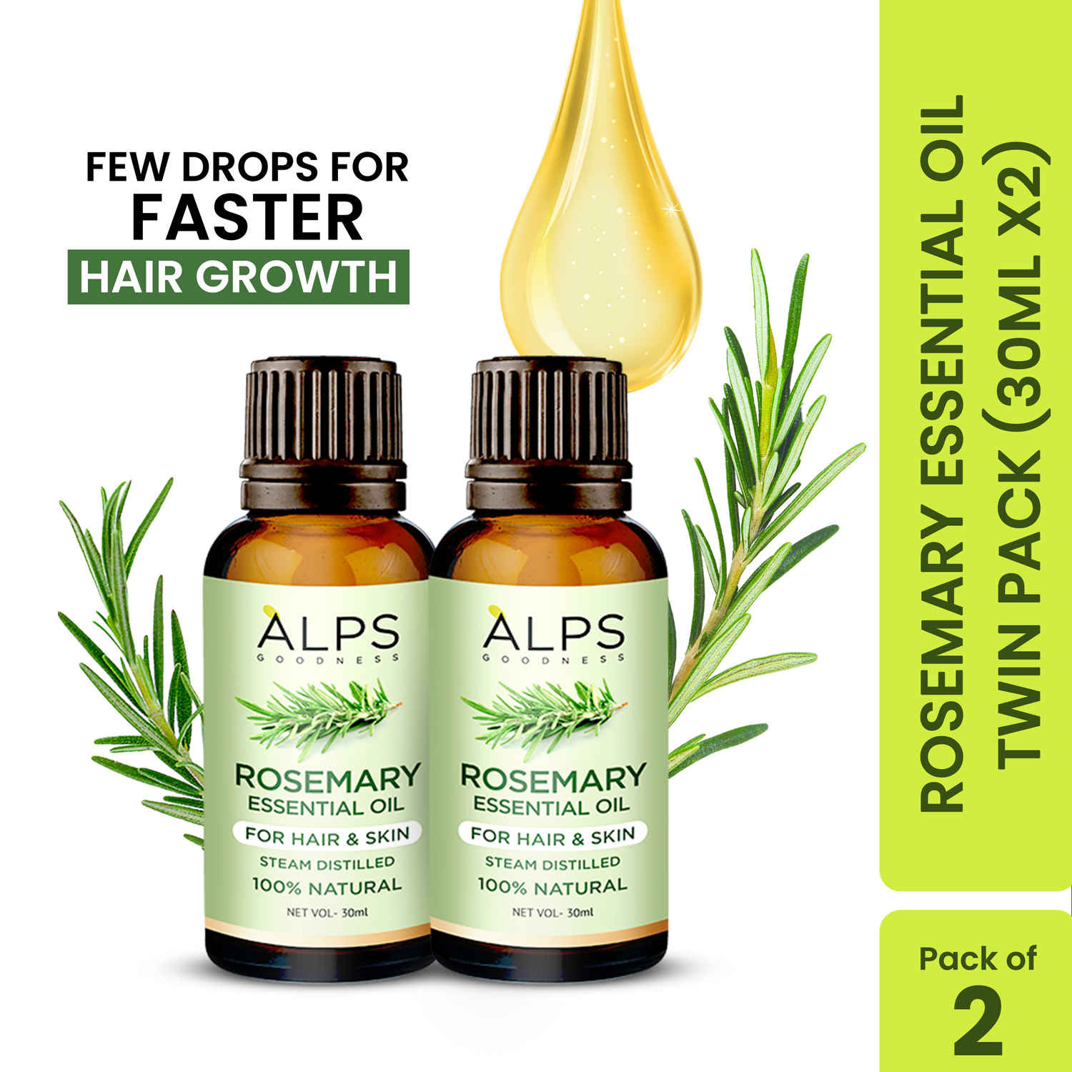 Buy Alps Goodness Rosemary Essential Oil Twin Pack (Pack of 2) - Purplle