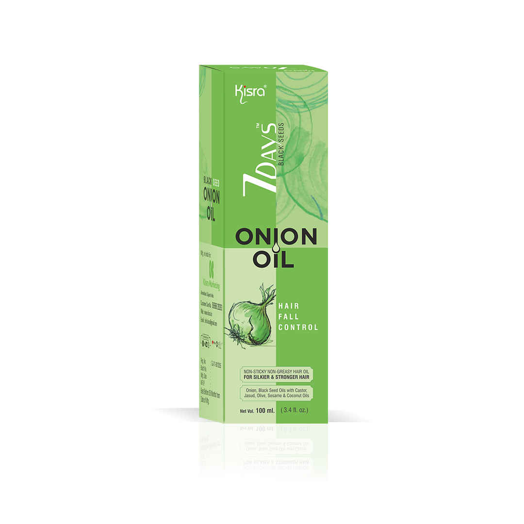 Buy Kisra’s 7Days Black Seed Onion Hair Oil | Hair Growth and Hair Fall Control with Active 9+ Natural Ingredients | Make Hair Soft and Strong, Design for All Hair Types 100ml (Pack of 1) - Purplle