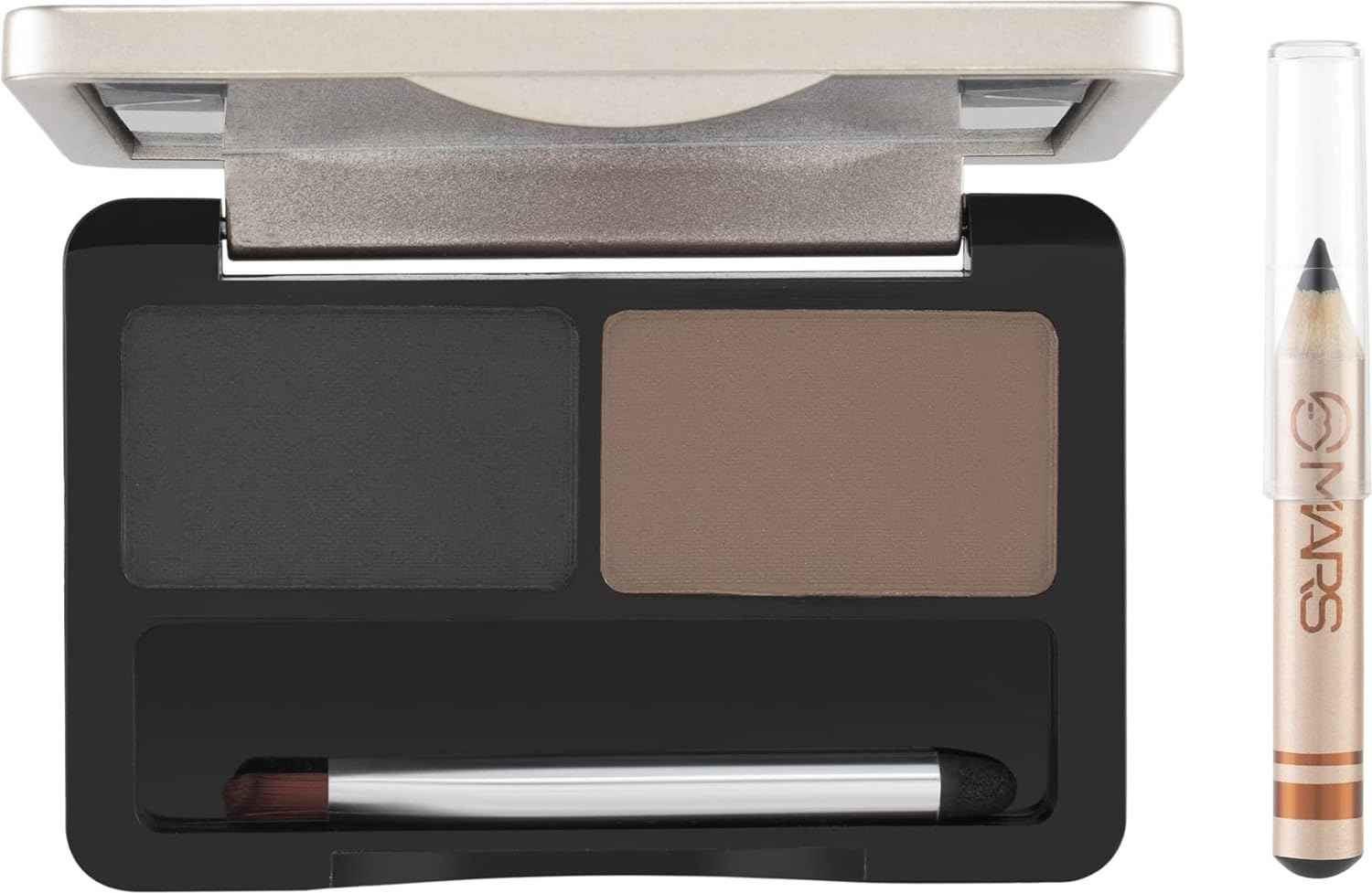 Buy MARS The Eyes Kit With Eyebrow Pencil & Enhancer| Dual Powder Palette | Precision Applicator Brush | Complementary Eye Pencil | User Friendly (6.2 gm) (Shade-02) - Purplle