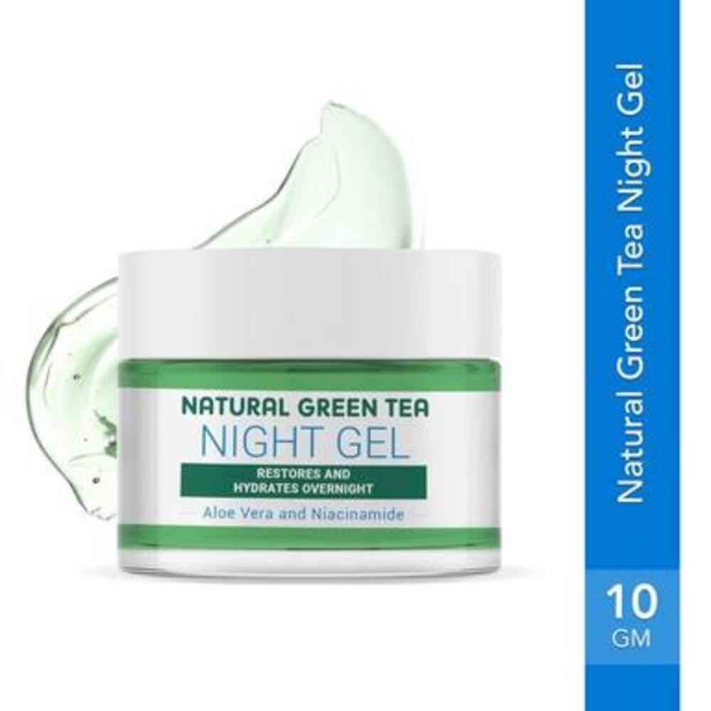 Buy The Moms Co. Natural Green Tea Night Gel l Light Weight l Hydrating l Controls Sebum l Fights Acne l Soothing & Calming 10 gm - Purplle