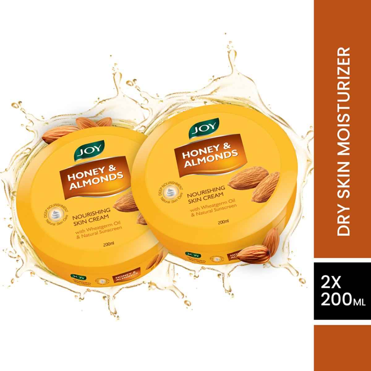 Buy Joy Honey & Almonds Nourishing Skin Cream, For Normal to Dry Skin (200 ml x 2) - Purplle