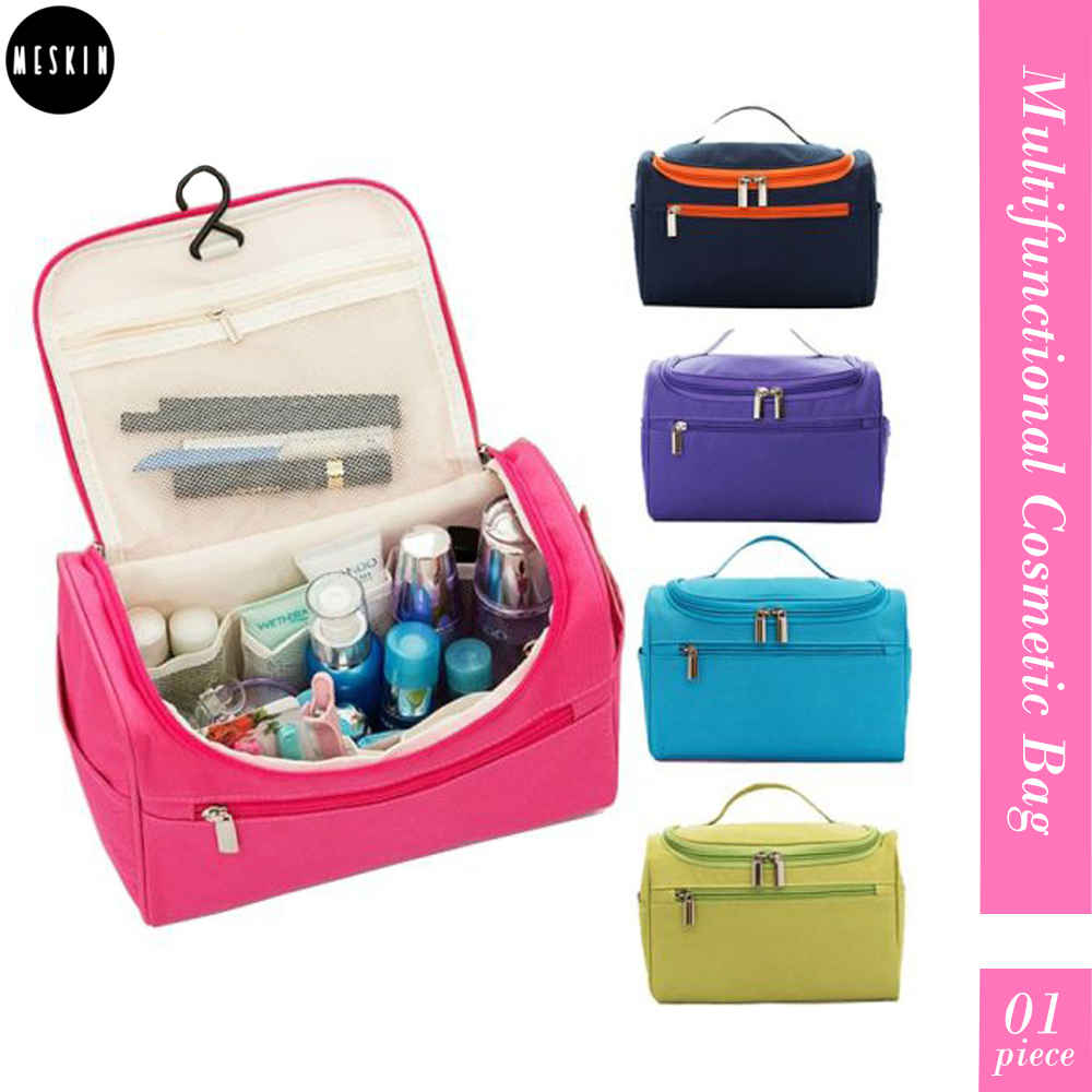 Buy MeSkin Multifunctional Cosmetic Bag with Hook for Travelling , Makeup Organizer Storage Bag (Assorted Colors) - Purplle