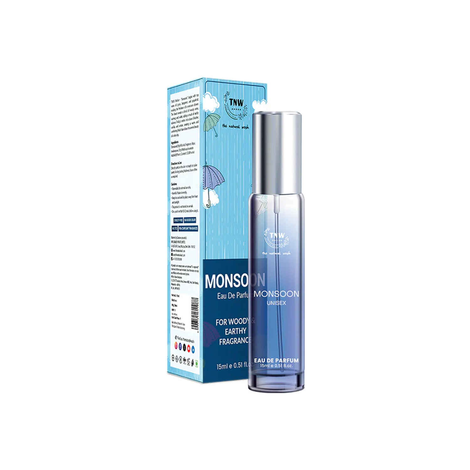 Buy TNW The Natural Wash Monsoon Eau De Parfum - Fushion of Woody, Natural and Earthy Fragrances which lifts up spirits 15 ml - Purplle