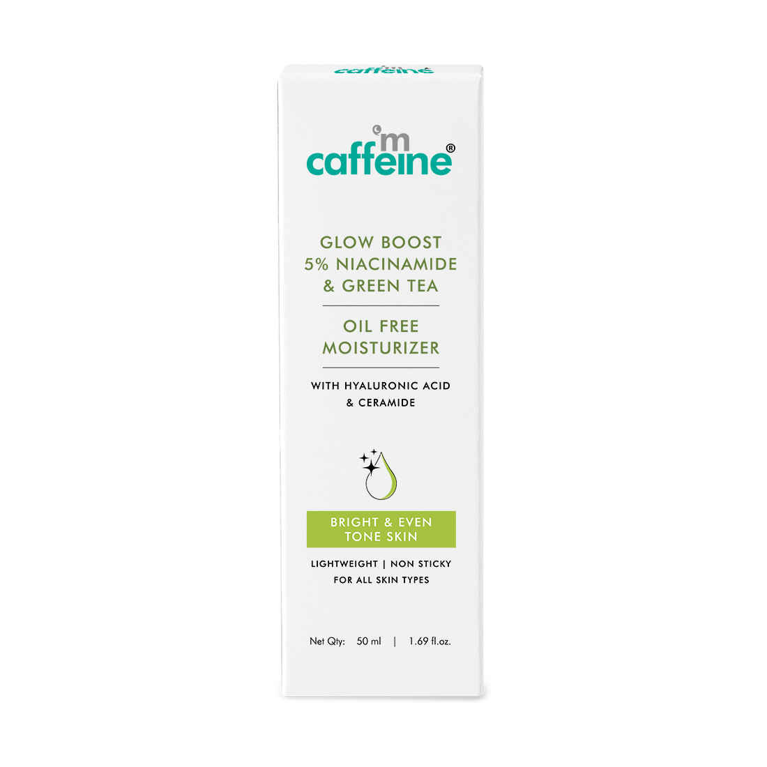 Buy mCaffeine Glow Boost 5% Niacinamide & Green Tea Oil Free Moisturizer | Brightens & Even-Tones | 72Hrs Moisturization | For All Skin Types -50ml - Purplle