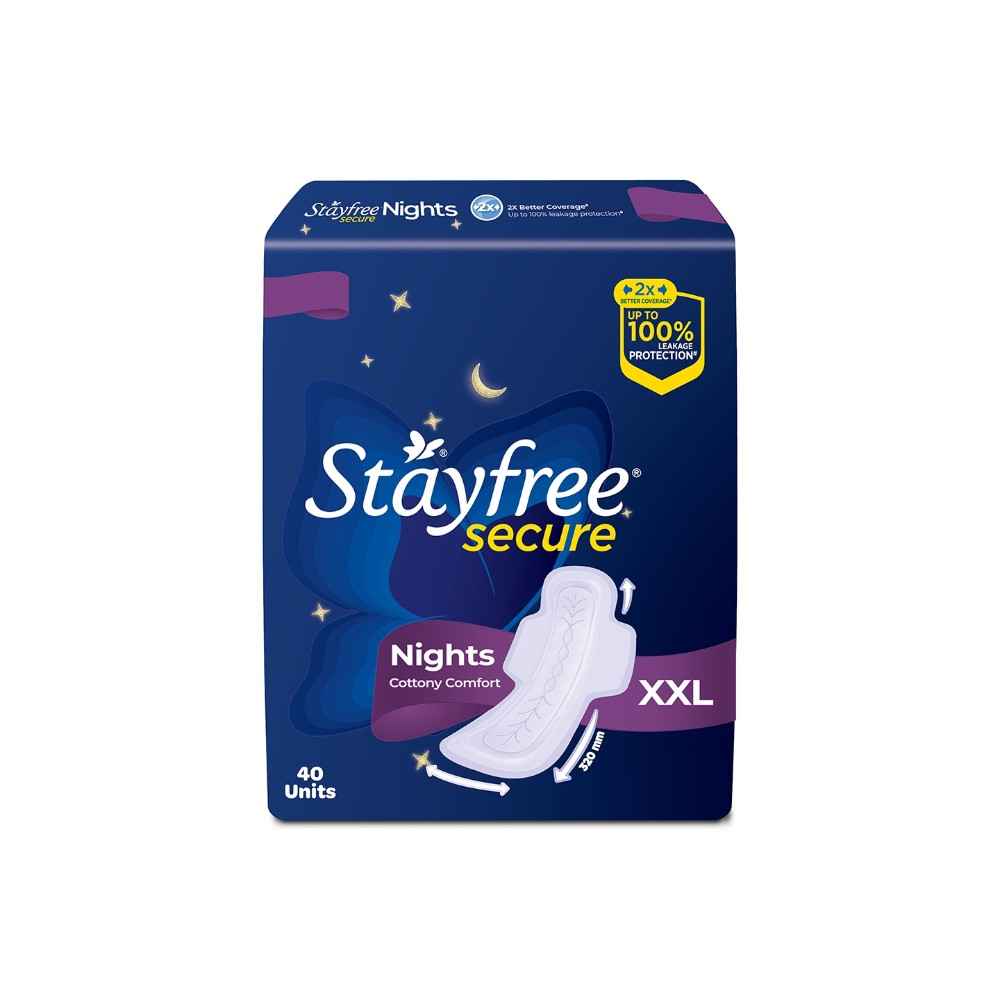 Buy Stayfree Secure Nights XXL 40 S - Purplle