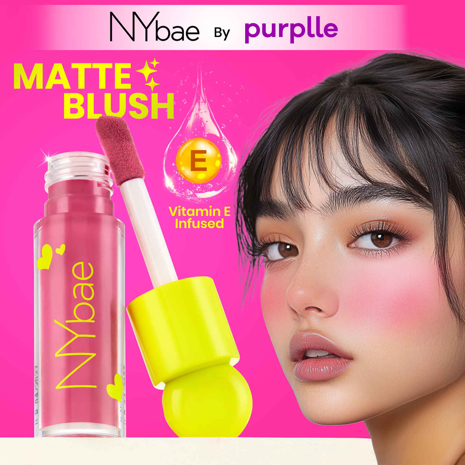 Buy NY Bae Dewy Creme Blush – Pouty Pink 05 (5.5 ml) | Liquid Blush | Dewy & Bold Finish | Natural Glow | Lightweight Formula | Buildable Pigment | Everyday Makeup | Hydrating Blush | Silky & Weightless | Long-Lasting Wear - Purplle