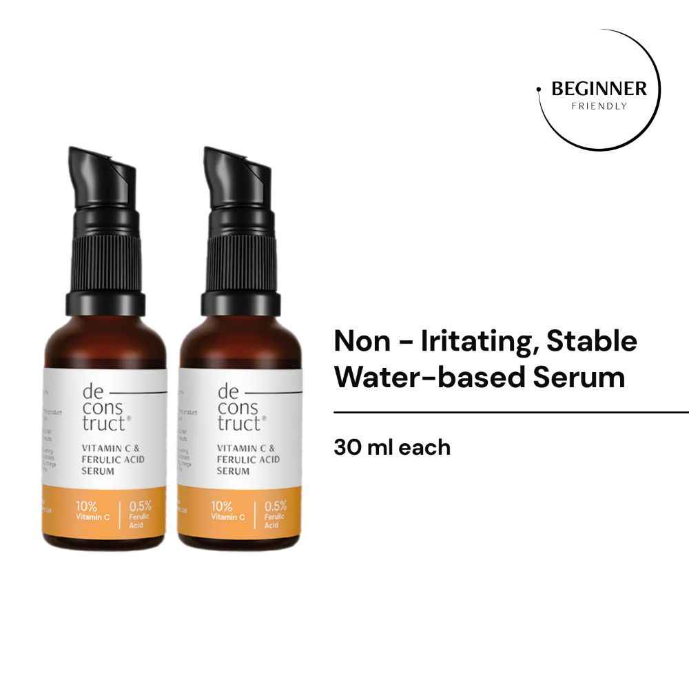 Buy Deconstruct Vitamin C Serum - 10% Vitamin C + 0.5% Ferulic Acid - 30ml each - Pack of 2 - Purplle