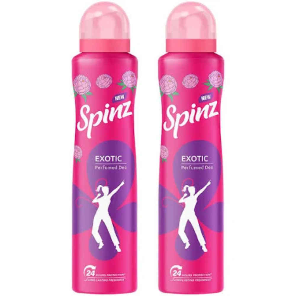 Buy New Spinz Exotic Perfumed Deo for Women with Bulgarian Rose Fragrance for Long Lasting Freshness and 24 Hours Protection 200ml*2 (Pack of 2) - Purplle