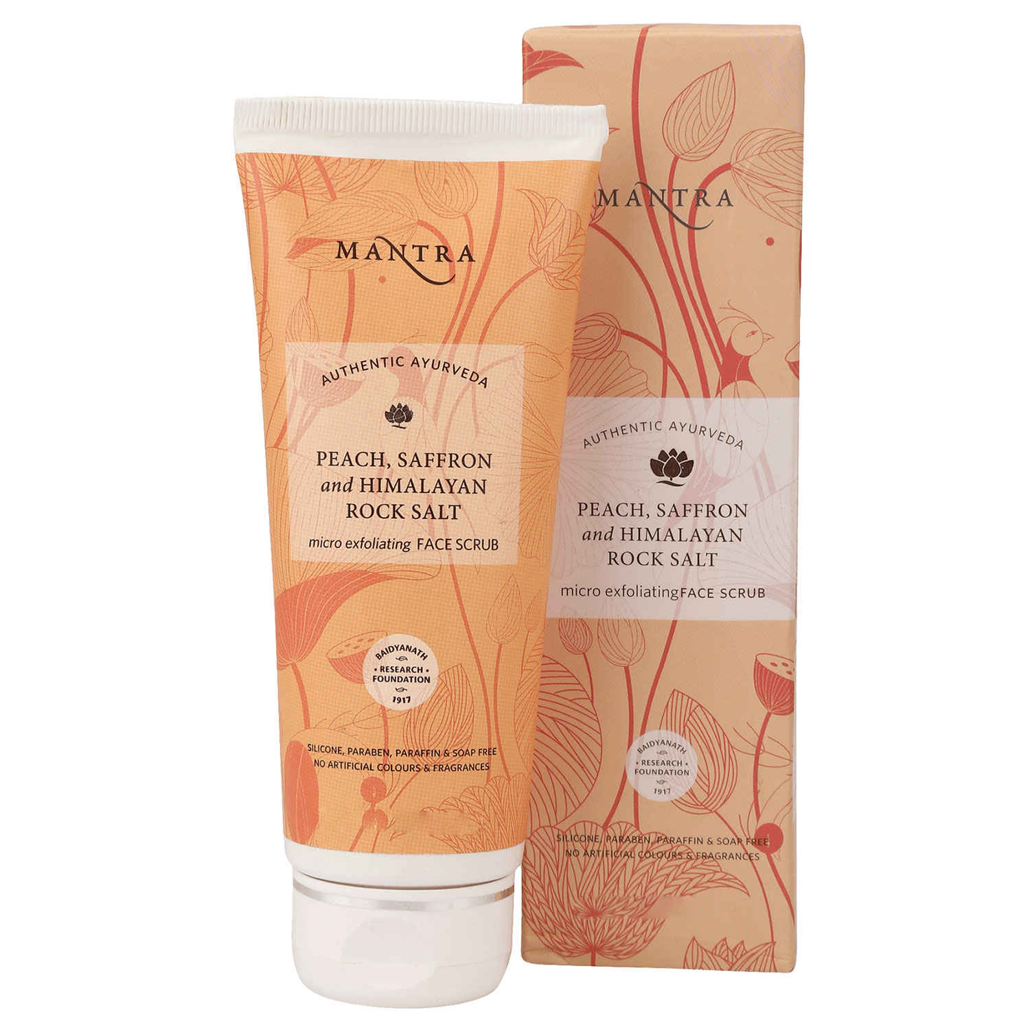 Buy Mantra Herbals Peach, Saffron And Himalayan Rock Salt Micro Exfoliating Face Scrub 50 ml - Purplle