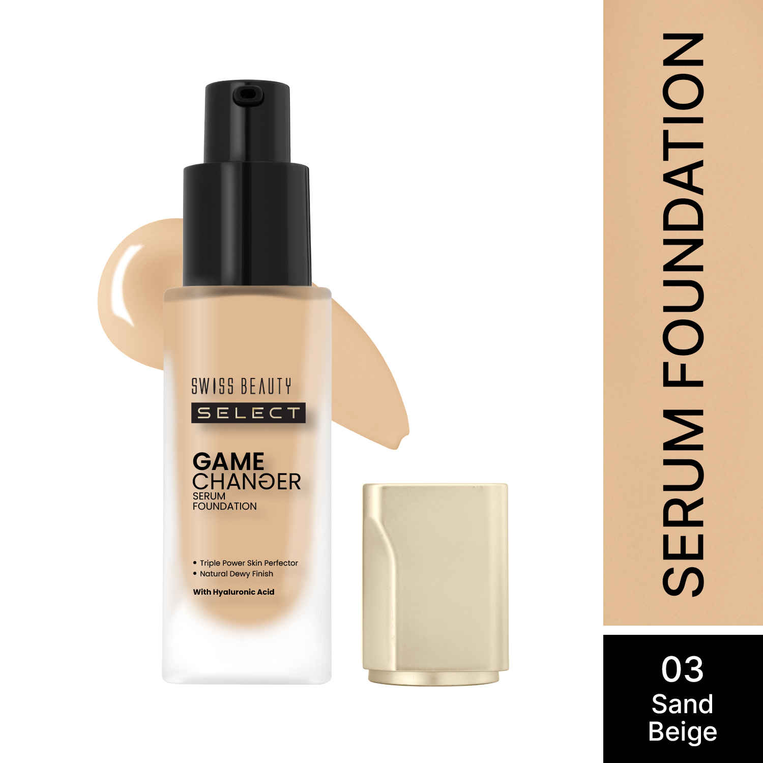 Buy Swiss Beauty Select Game Changer Serum Lightweight Foundation | With Natural and Dewy finish |3 Sand Beige 30 gm - Purplle