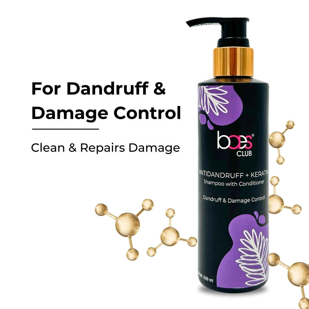 Buy Baes Club Antidandruff + Keratin 2-in-1 Shampoo with Conditioner | Removes Dandruff & smoothens hair | 100% Vegan, Parabens Free & Soap Free – 200 ML - Purplle