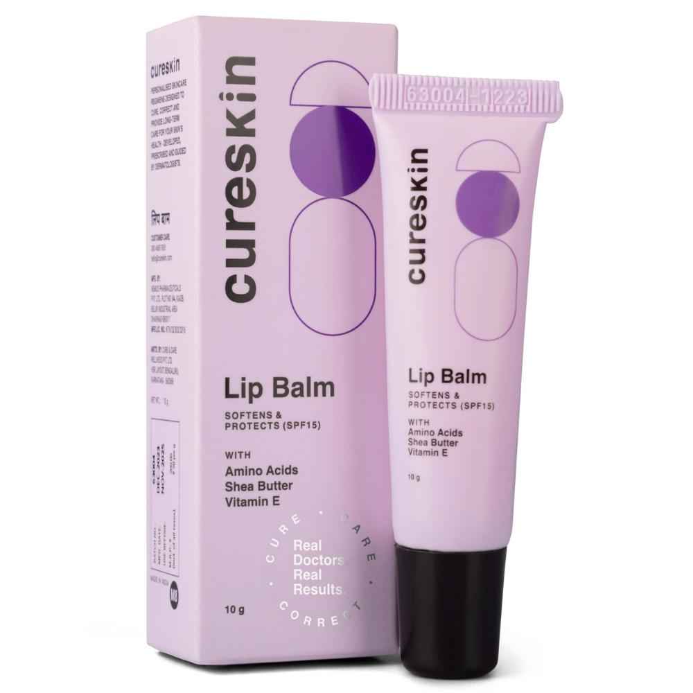 Buy Cureskin Lip Balm with SPF 15, Amino Acids, Shea Butter and Vitamin E | Softens and Protects | Lip Balm for Women and Men (10 gm) - Purplle