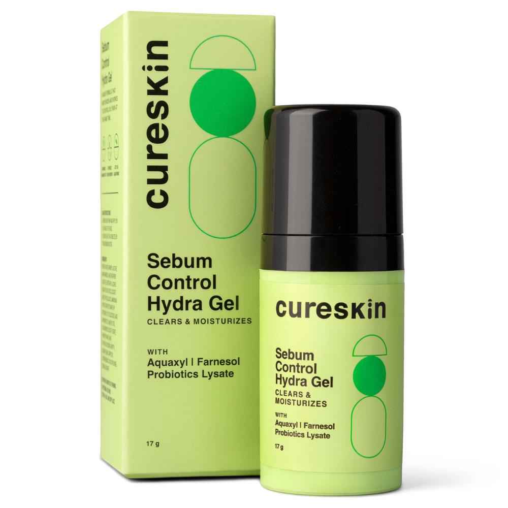 Buy Cureskin Sebum Control Hydra Gel: Hydration & Shine Control for Oily Skin with Aquaxyl, Farnesol, Probiotics Lysate (17 gm) - Purplle
