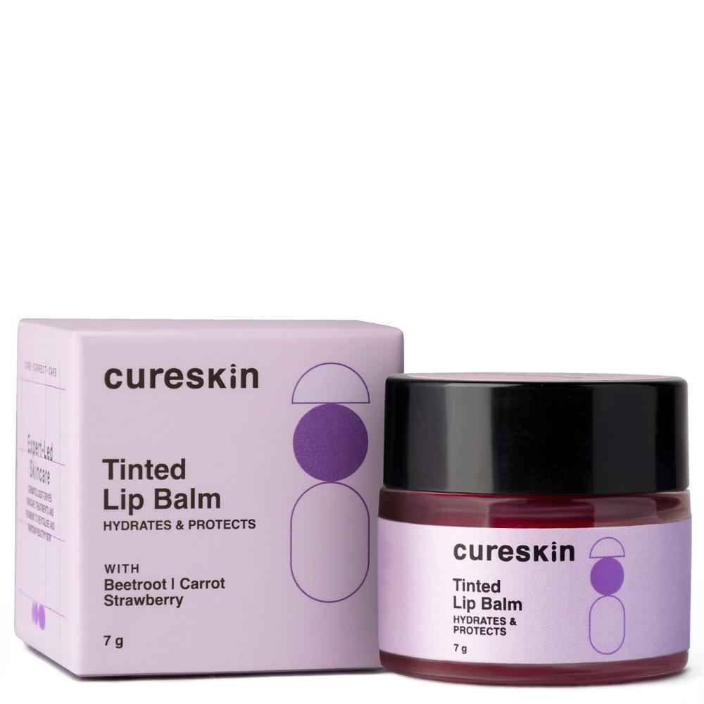 Buy Cureskin Tinted Lip Balm for Women and Men | Hydrates & Protects with Beetroot, Carrot & Strawberry | Lip Lightening Balm for Dark Lips | Tinted Lip Balm for Dark Lips to Lighten (7 gm) - Purplle