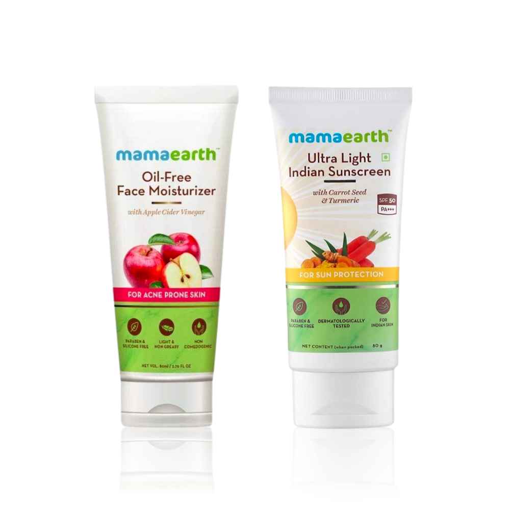 Buy Mamaearth Ubtan Natural Face Wash For All skin type With Turmeric & Saffron For Tan Removal And Skin Brightning (100 ml) + Mamaearth Ultra Light Indian Sunscreen (80 ml) - Purplle