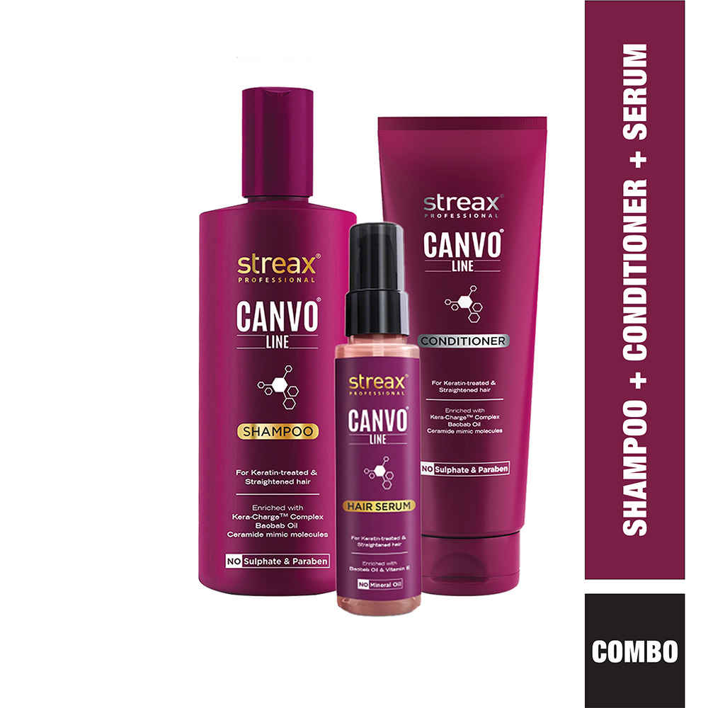 Buy Streax Professional Canvoline Complete Combo (Shampoo+Conditioner+Serum) - 2 Pcs - Purplle