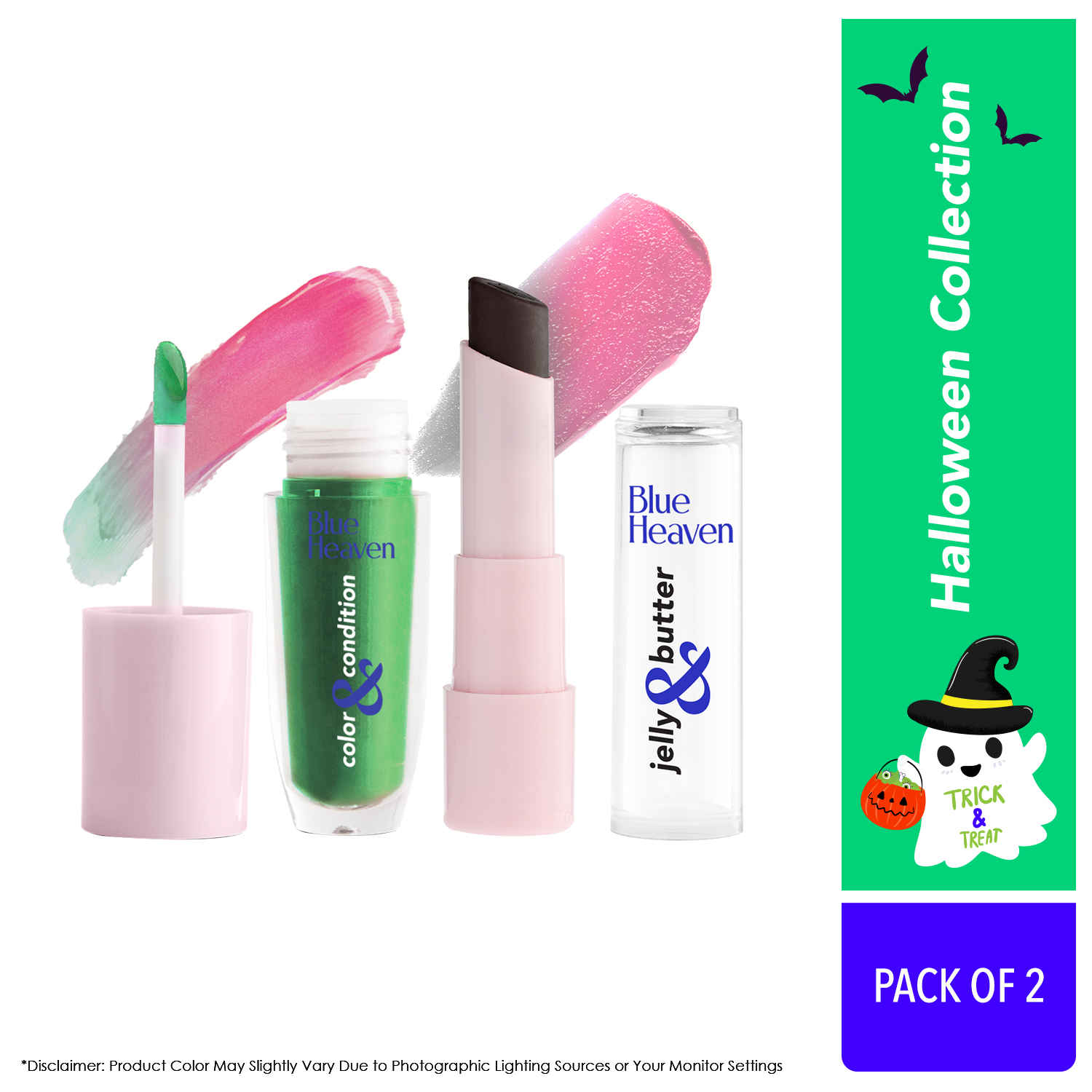 Buy Blue Heaven Halloween Collection Lip Combo | pH Based Lip Oil & Lip Balm | Green Witch & Black Magic | Pack of 2 - Purplle