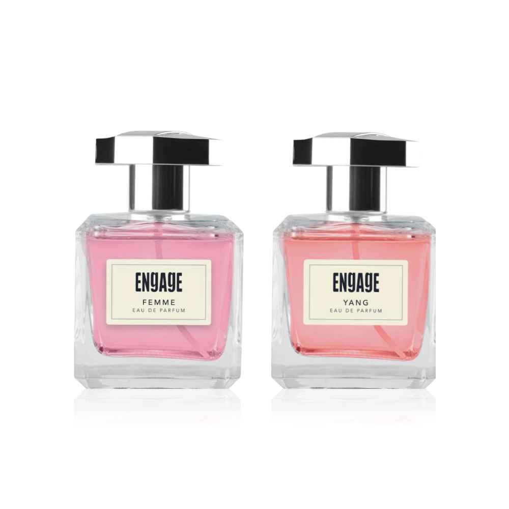 Buy Engage Femme & Yang Duo: Femme Eau De Parfum for Women, Citrus and Floral scent(100 ml+3 ml)+ Yang Eau De Parfum for Women Floral and Fruity scent(100 ml+3 ml) - Purplle