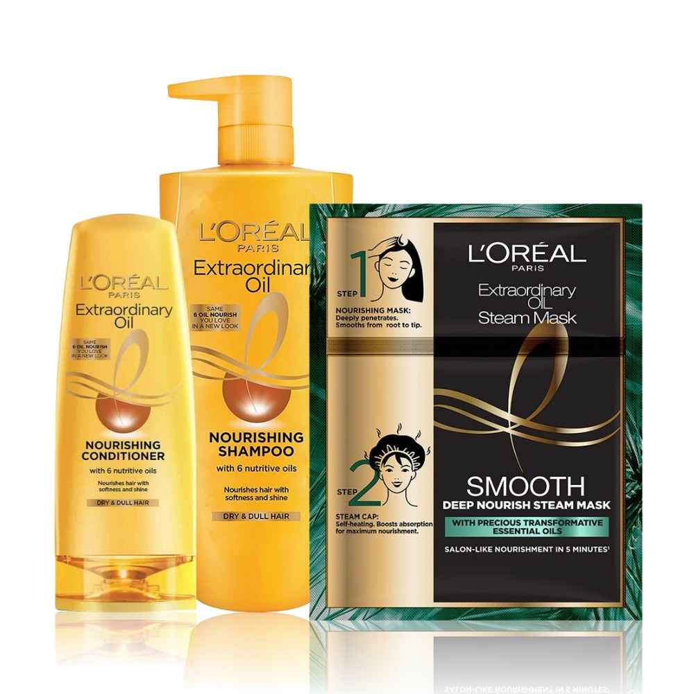 Buy L'Oreal ExtraOil Nourish Hair Indulgence Trio - Combo of 3 - Purplle