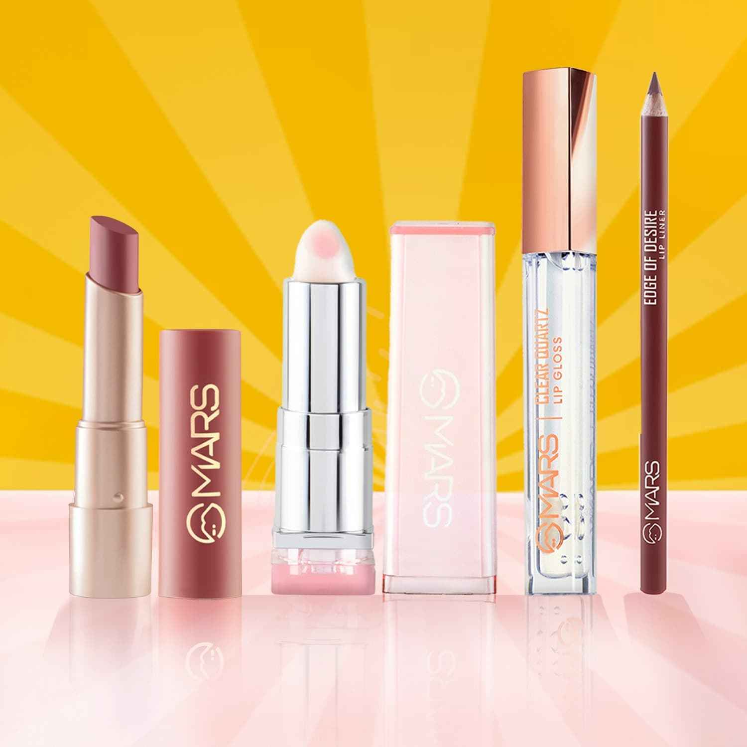 Buy MARS Lips Combo | Lip Liner | Creamy Matte Lipstick | Lip Gloss | Lip Balm - Combo of 4 - Purplle