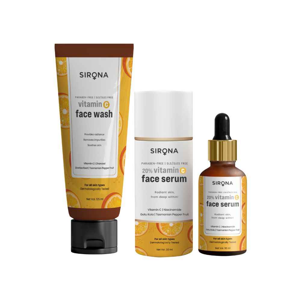 Buy Sirona Vitamin C Face Serum + Vitamin C Face Wash - 2 Pcs - Purplle