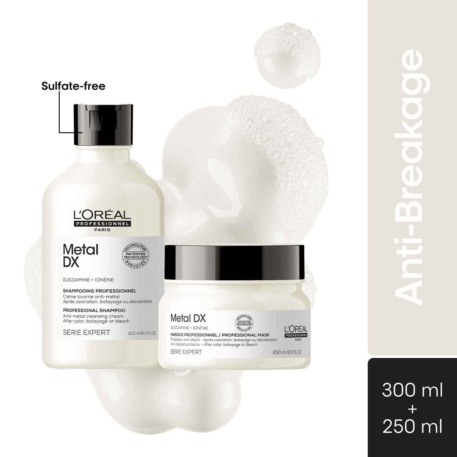 Buy L'Oreal ProfessionnelSerie Expert Metal DX Anti-Metal Cleansing Cream Shampoo + Combo of Metal DX Hair Mask|(300 ml+250 gm) |For Damaged & Colored Hair - Purplle