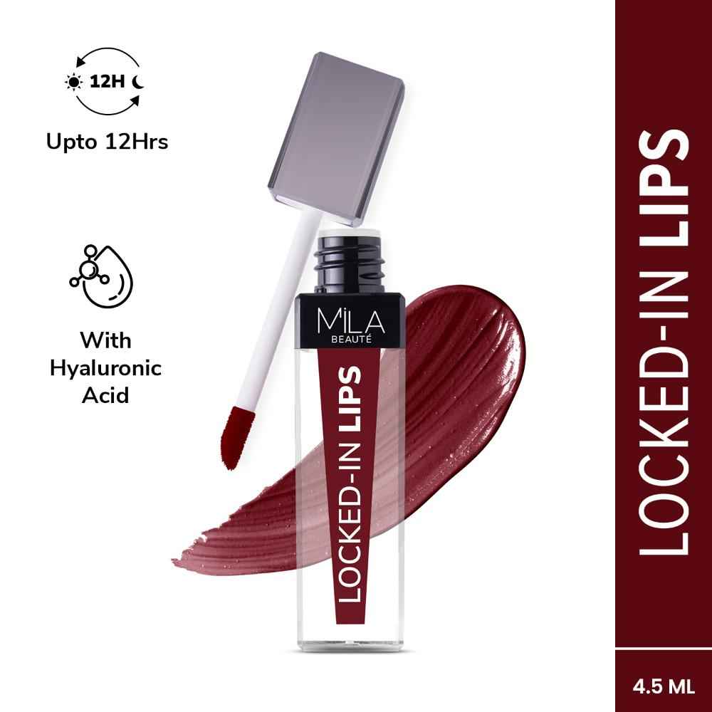 Buy Mila Beaute Non-Transfer Locked-In Liquid Lipstick- 18 Mulled Wine, 4.5 ml - Purplle