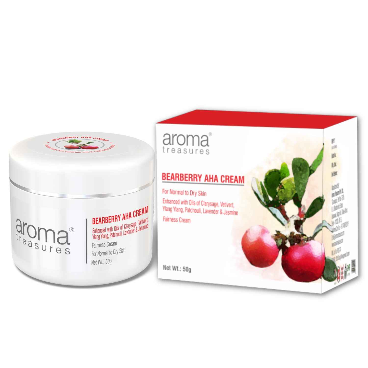 Buy Aroma Treasures Bearberry AHA white glow face cream for women and men | Day cream for daily use | Natural white glow cream (50 gm) - Purplle