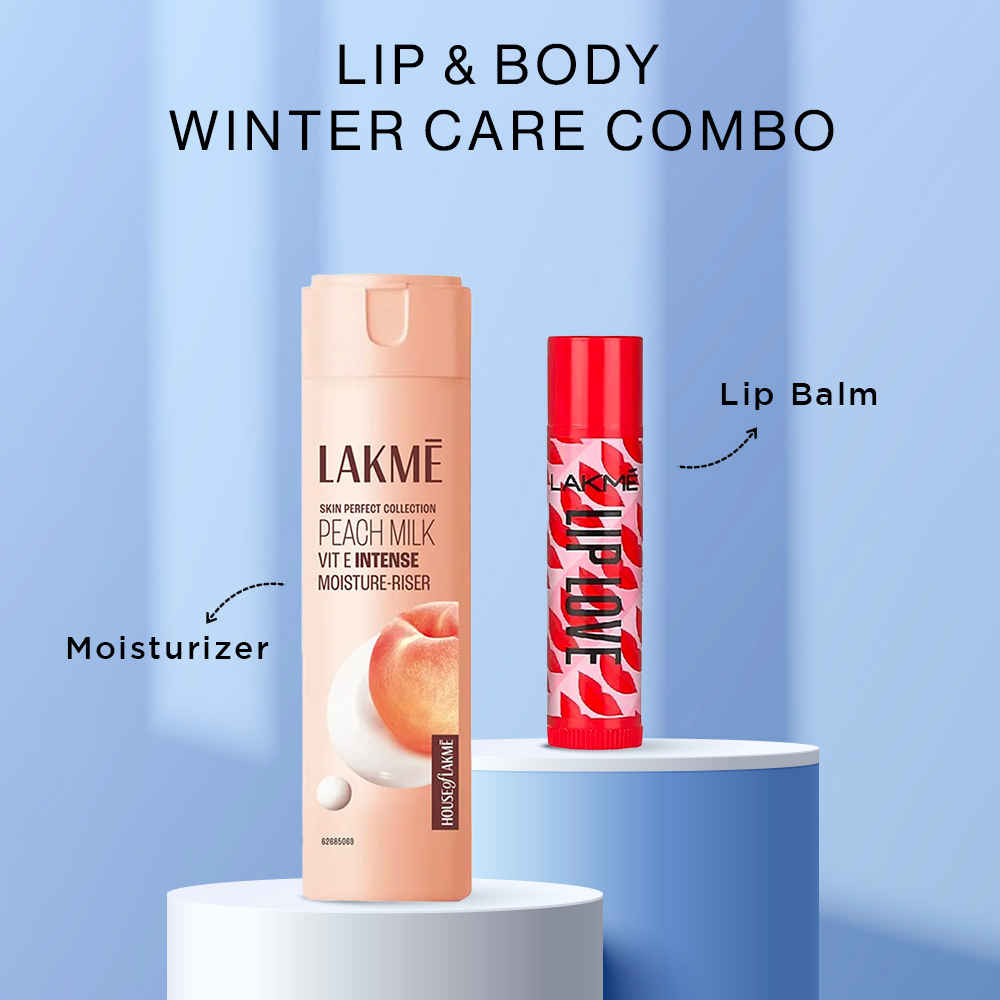 Buy Lakme Lip & Body Winter Care Combo (Lip Love Chapstick (4.5 gm) + Peach Milk Body Lotion (120 ml)) - Purplle