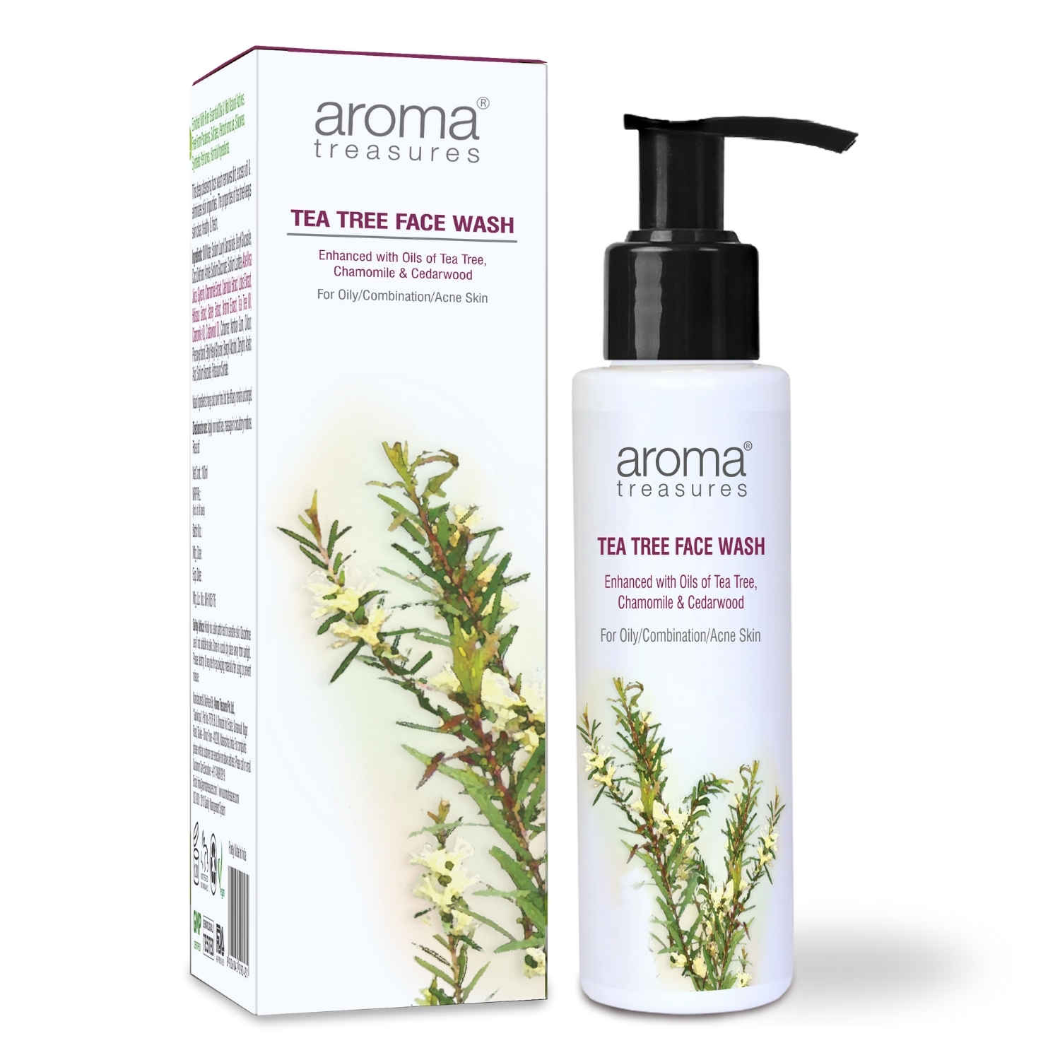 Buy Aroma Treasures Tea Tree Face Wash for acne and pimples | oil clear | Suitable for oily & acne prone skin - 100 ml - Purplle
