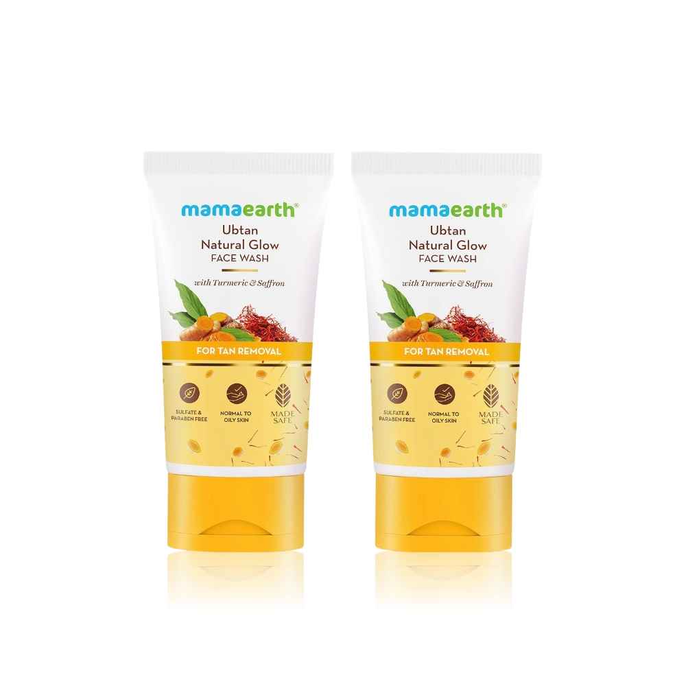 Buy Mamaearth Ubtan Natural Face Wash For all Skin Type with Turmeric & Saffron for Tan Removal 300 ml(pack of 2) - Purplle