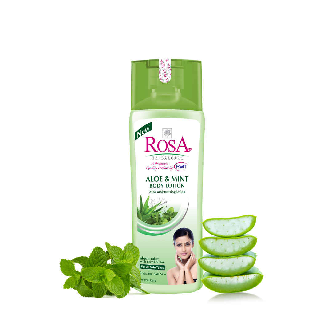 Buy ROSA Aloe & Mint body lotion 500 ml I Cocoa Butter l Summer Care I 24 Hr moisturising I Pack of 1, Unisex - Purplle