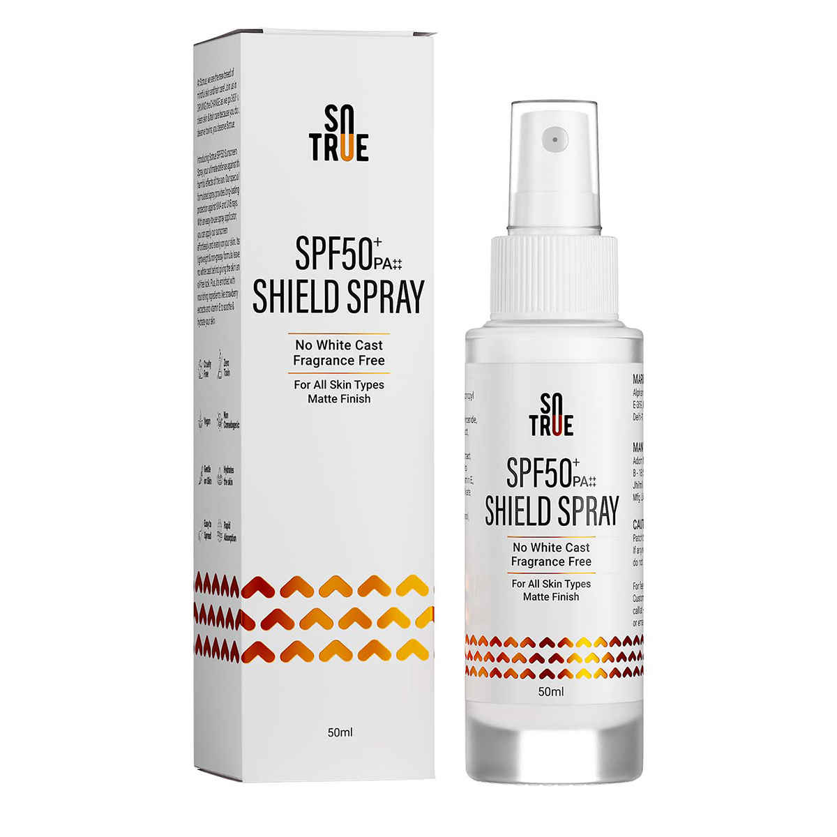 Buy Sotrue SPF50+ Shield Sunscreen Spray 50ml | Lightweight, Water Resistant | No White Cast, Fragrance Free | Broad Spectrum PA++++ Spray For All Skin Types - Purplle