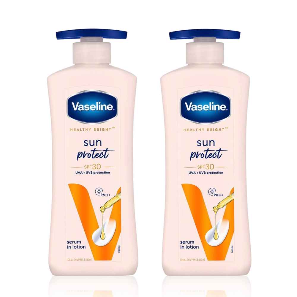 Buy Vaseline Sun Protect SPF 30 Body Lotion |Reduces Tan Lines in 7 Days UVA + UVB PA+++ | (400 ml) Pack of 2 - Purplle