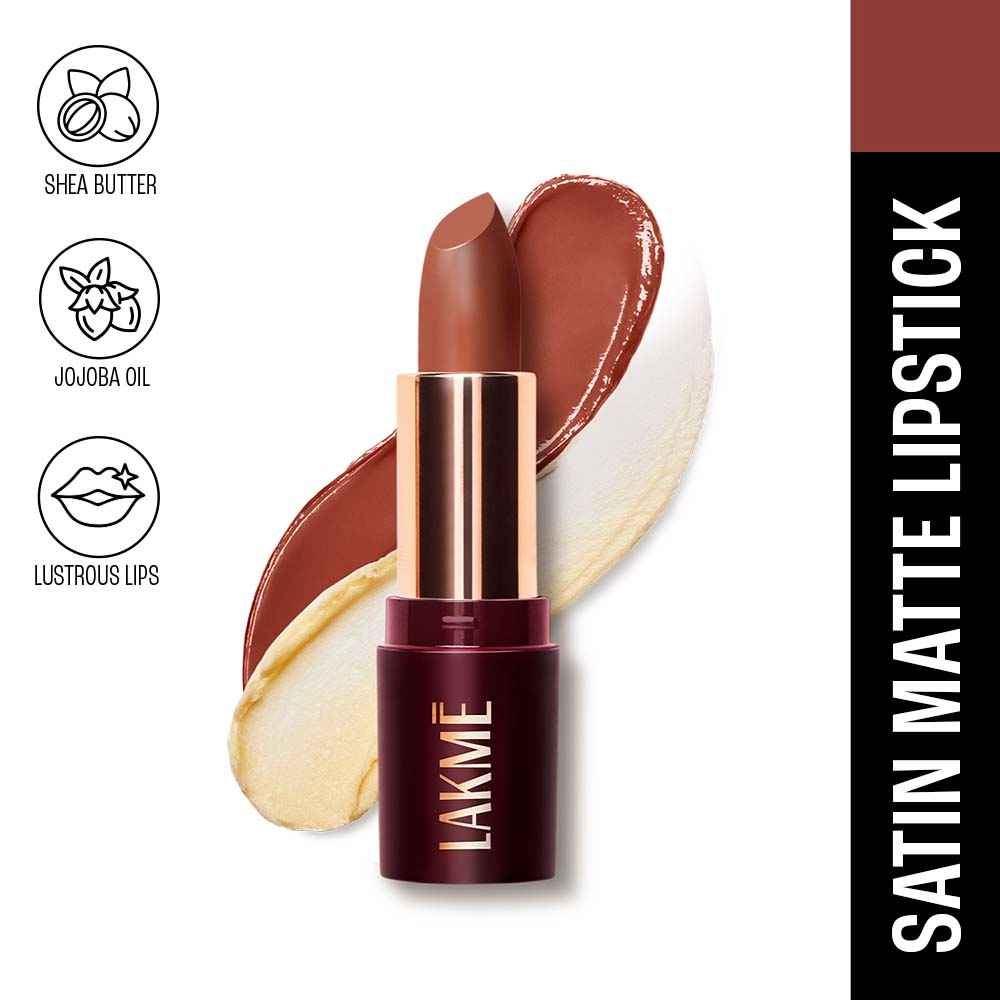 Buy Lakme Ultimate Glam Satin Matte Lipstick With Jojoba Oil and Shea Butter, For Smooth and Nourished Lips - Nude Toffee - 4.3 gm - Purplle