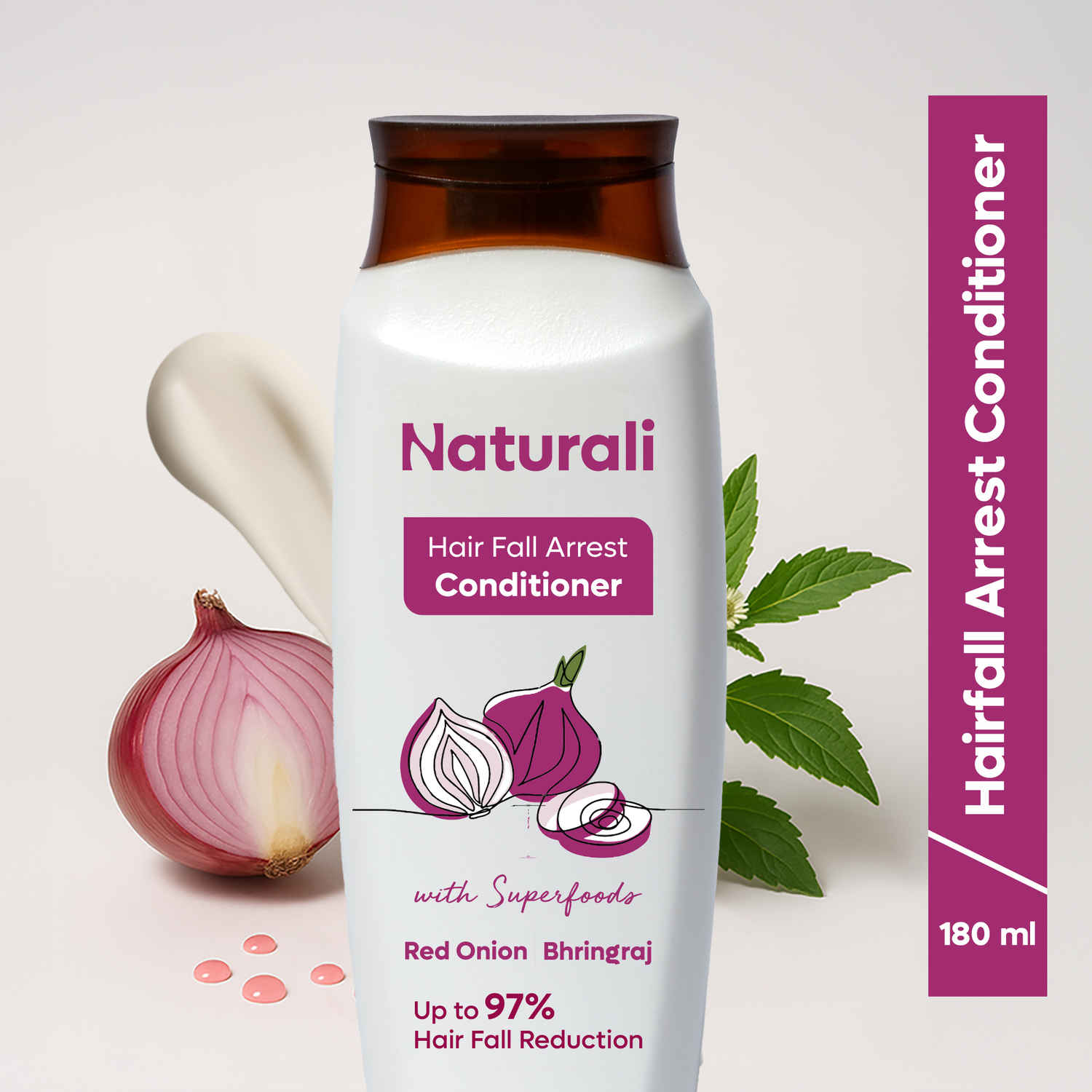 Buy Naturali Hairfall Arrest Conditioner with Red Onion & Bhringraj | Reduces Hairfall | Conditioner for Women & Men,180 ml - Purplle