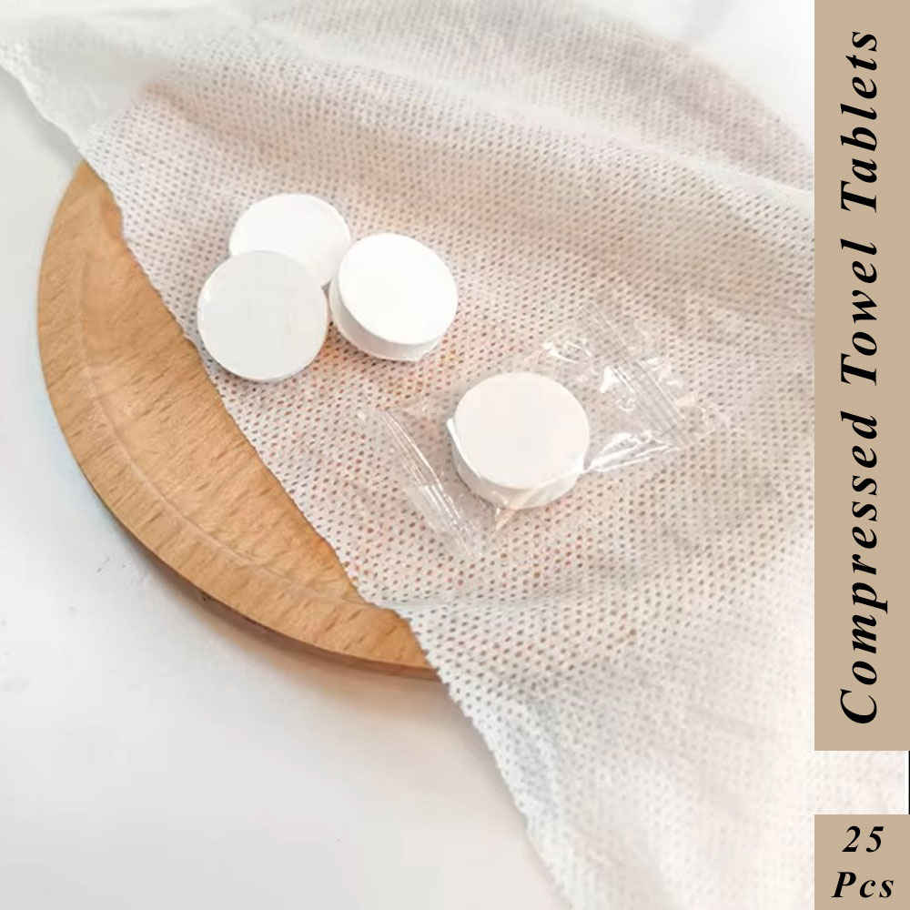 Buy MeSkin Compressed Towel Tablets(Pack Of 25) 200gm - Purplle