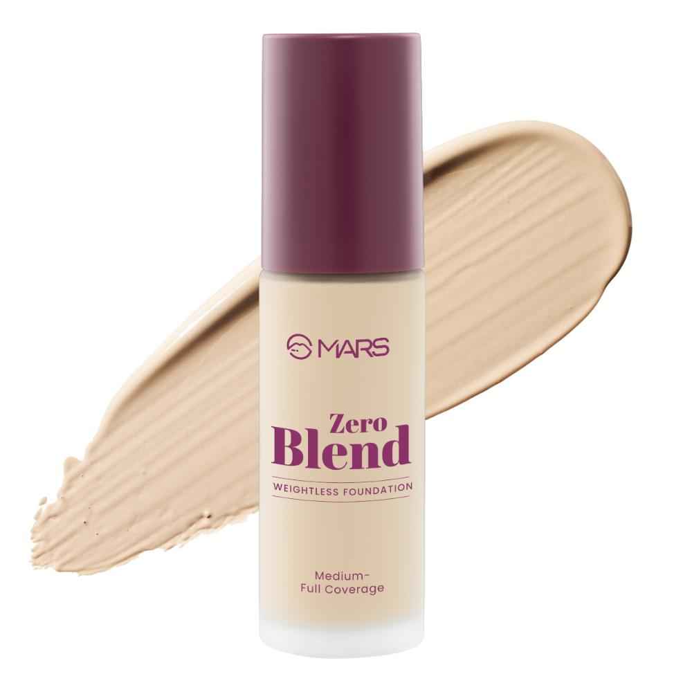 Buy MARS Zero Blend Weightless Foundation for Makeup (30 ml) (03-CASHEW DELIGHT) | Lightweight & Long-Lasting | Matte Finish | Buildable Coverage | Sweat-Proof | Hydrating Formula - Purplle