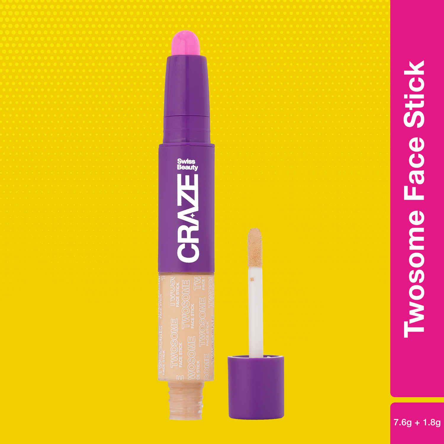 Buy Swiss Beauty CRAZE Twosome Face Stick 2-in-1 Beauty Wand: Concealer + Blush 2-Light / Rose 7.6 + 1.8 gm - Purplle