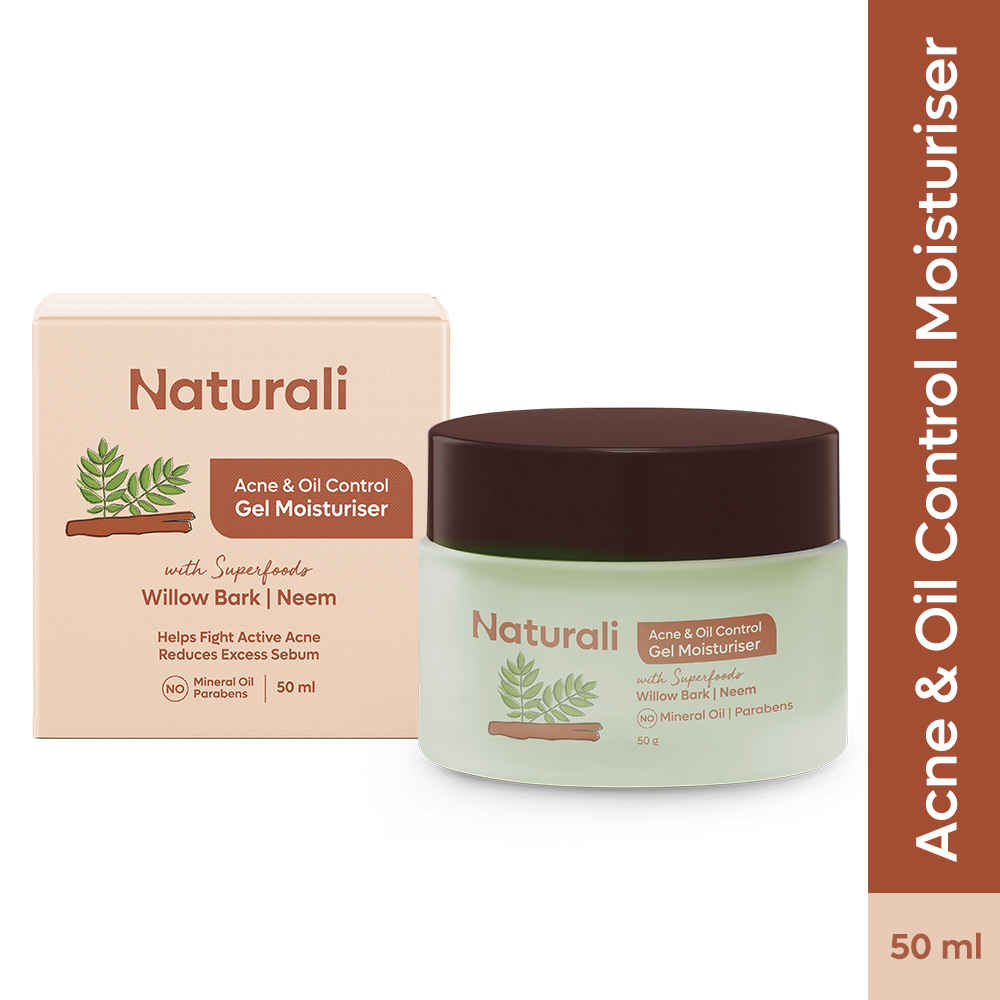 Buy Naturali Acne & Oil Control Gel Moisturiser With Superfoods Willow Bark & Neem Fights Active Acne 50 ml - Purplle