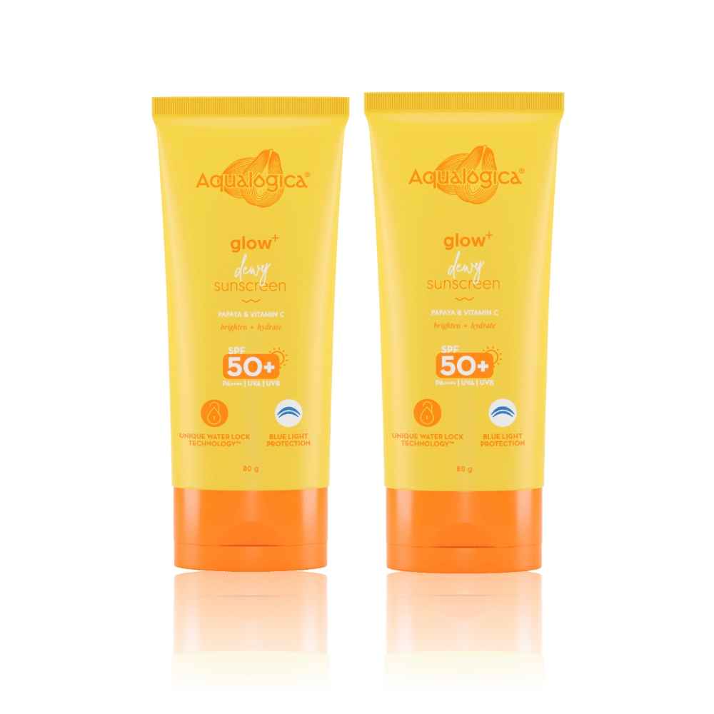 Buy Aqualogica Glow+ Dewy Sunscreen 80g - Pack of 2 - Purplle