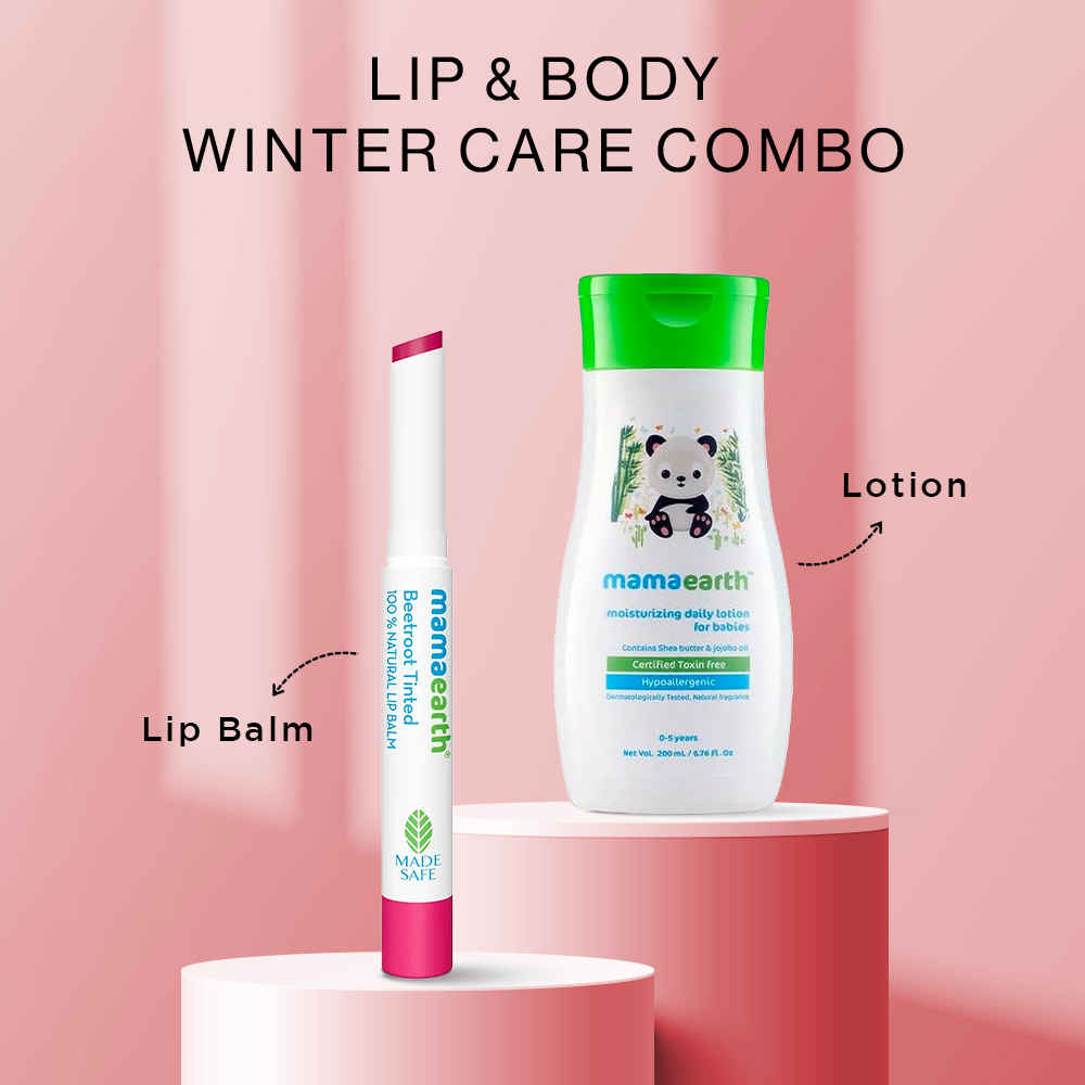 Buy Mamaearth Lip & Body Winter Care Combo 2 (Beetroot Tinted Lip Balm (2 gm) + Moisturizing Daily Lotion (200 ml)) - Purplle