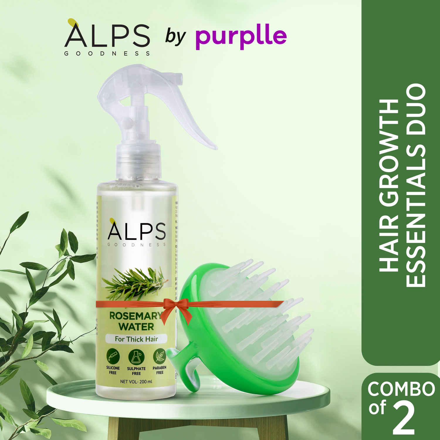Buy Alps Goodness Hair Growth Essentials Duo with Rosemary Water Spray (100 ml) & Scalp Massager| Hair Growth Expert | Thick-Long Hair | Scalp Health - Purplle