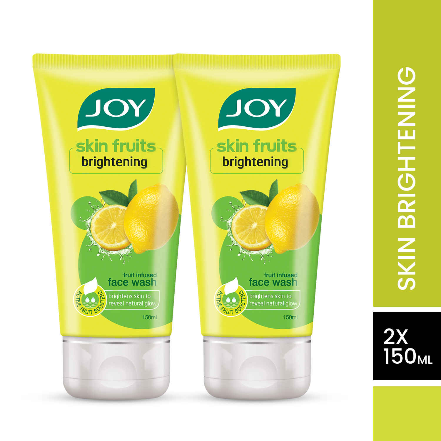 Buy Joy Skin Fruits Lemon Brightening Face Wash, For Oily Skin (Pack of 2 X 150 ml) - Purplle