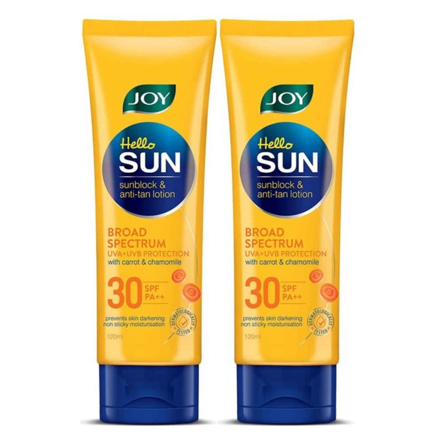 Buy Joy Hello Sun Sunblock and Anti Tan Lotion Sunscreen SPF 30 PA++ (2 X 120ml) - Pack of 2 - Purplle
