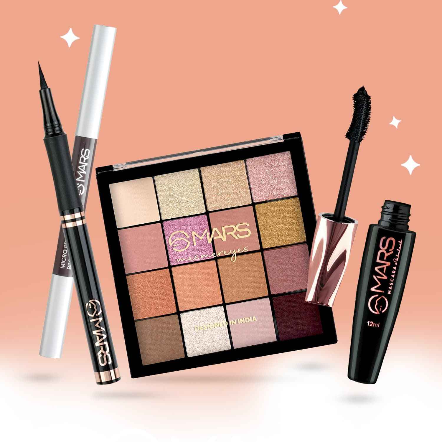 Buy MARS Lash and Line Fusion Combo - Set 2 | Mascara | Eyebrow Pencil | Eyeliner | Eyeshadow Palette - Combo of 4 - Purplle