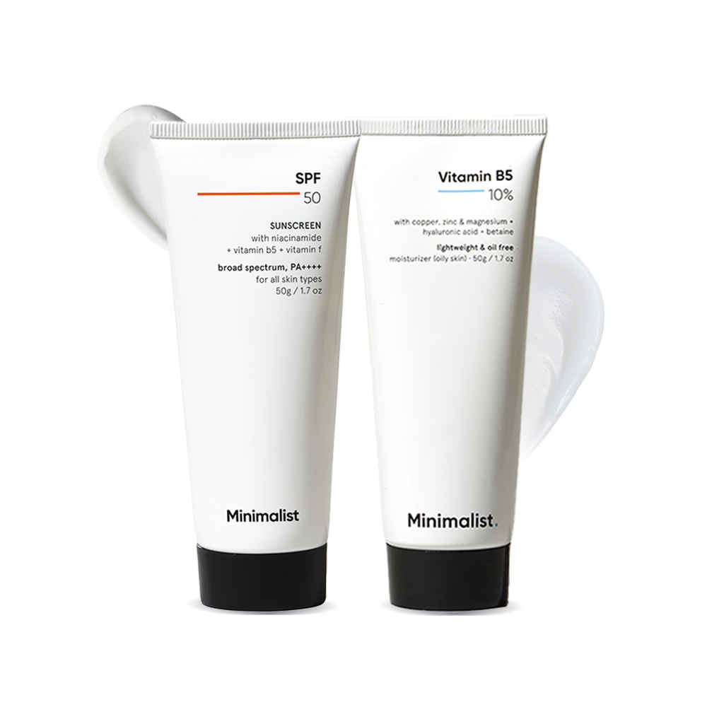 Buy Minimalist 10% Vitamin B5 Oil Free Moisturizer 50 gm + Minimalist SPF 50 Sunscreen with niacinamide 50 gm - Purplle